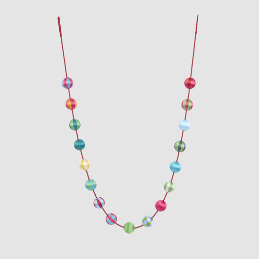 Rainbow Silk Bauble Garland Multicolour