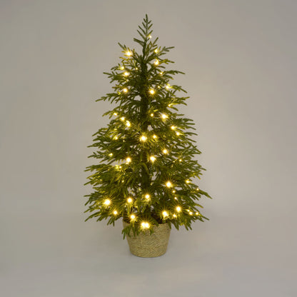 Soft-Touch Potted Light Up Tree with Basket 120cm
