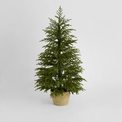 Soft-Touch Potted Light Up Tree with Basket 120cm