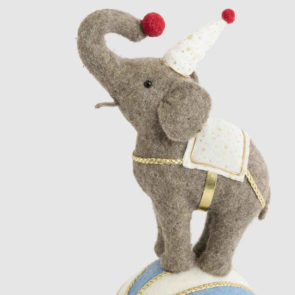 Carnival Balancing Elephant on Blue Ball
