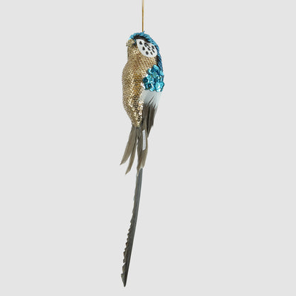 Shixi Sequin Budgie Bird Blue