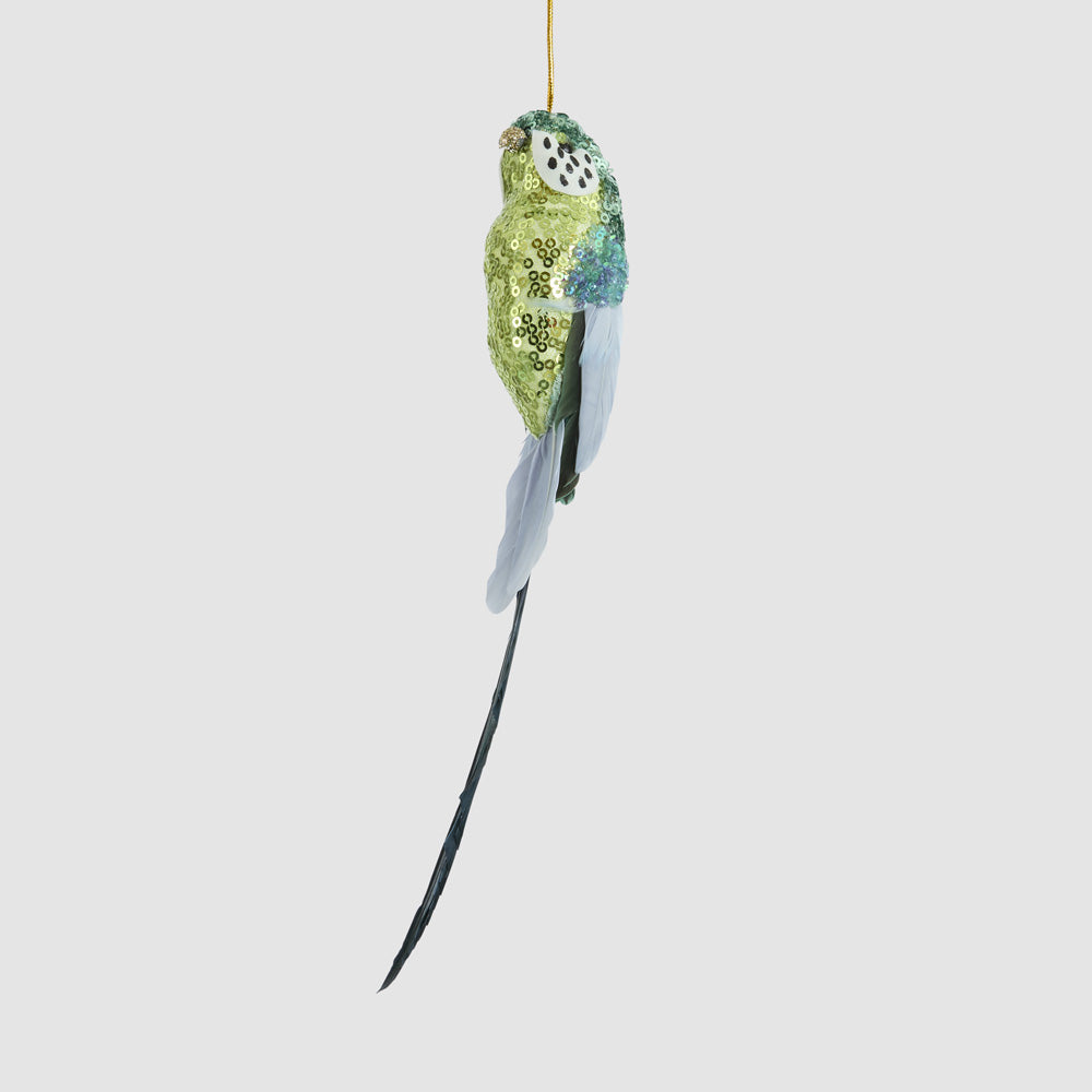 Shixi Sequin Budgie Bird Green