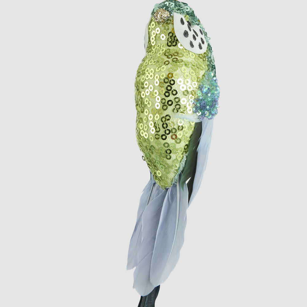 Shixi Sequin Budgie Bird Green
