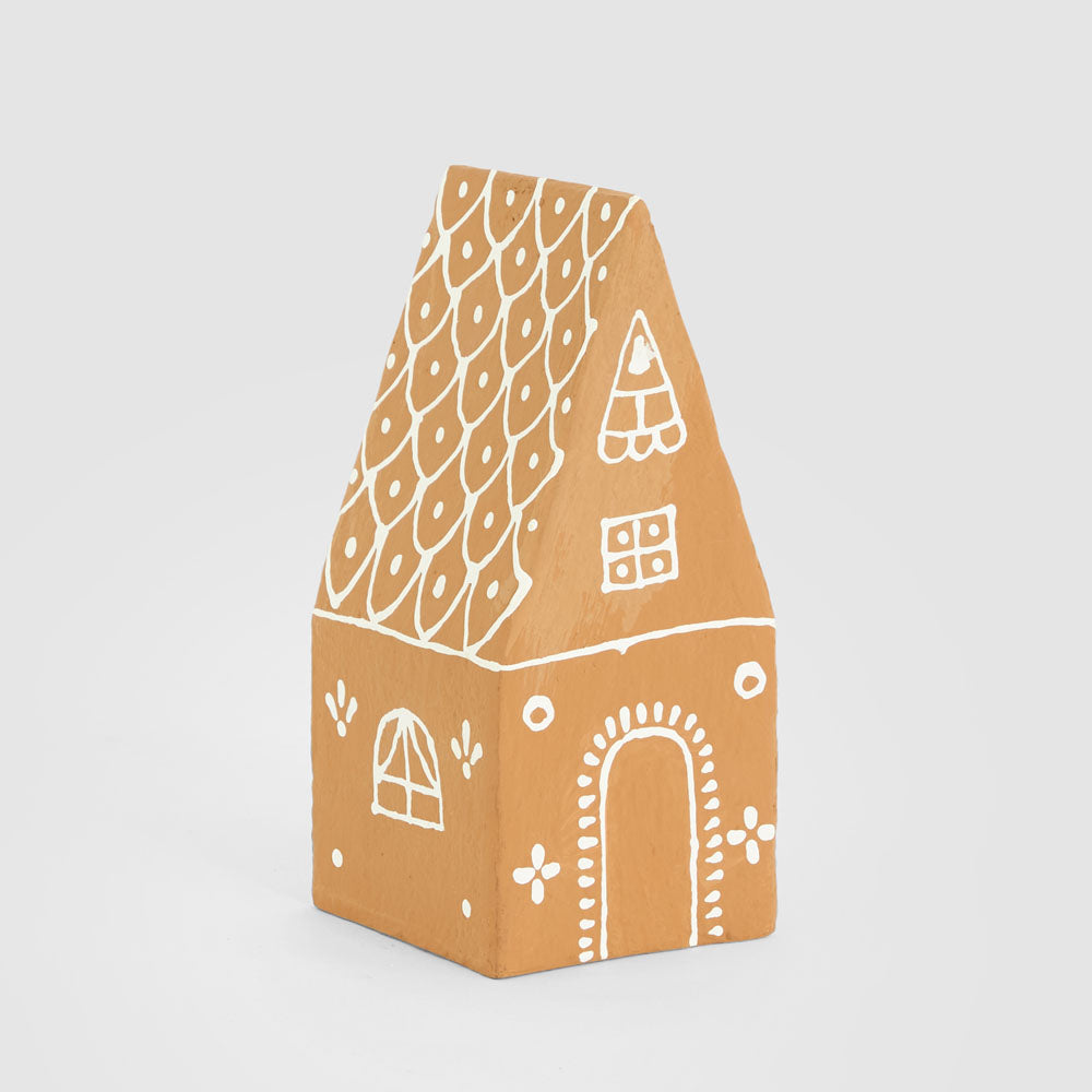 Mache Pitched Gingerbread House