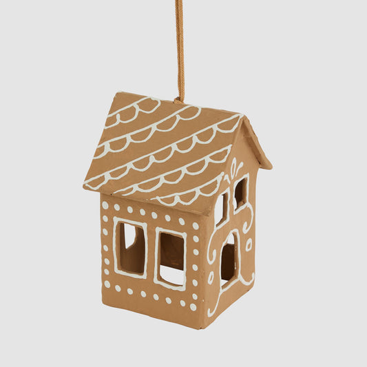 Mache Hanging Gingerbread House Decoration