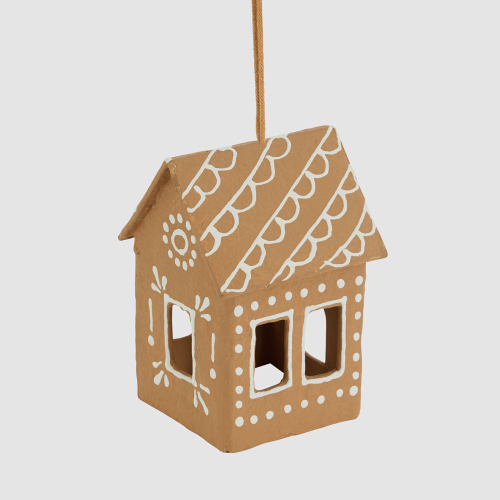 Mache Hanging Gingerbread House Decoration
