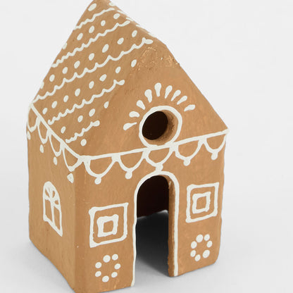 Mache Patterned Hanging Gingerbread Cottage