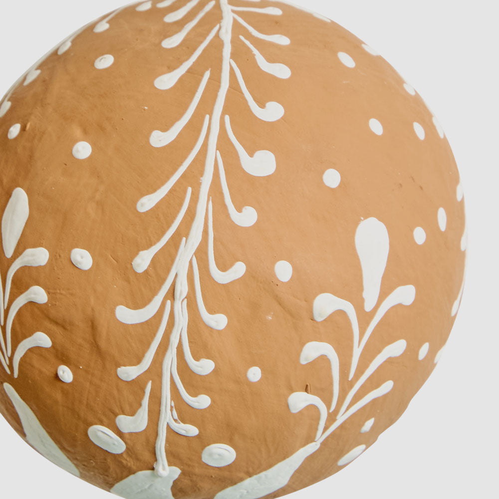 Mache Leafy Gingerbread Bauble