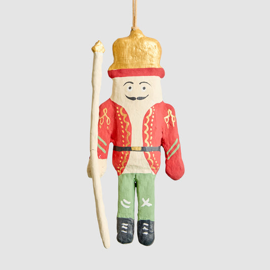 Mache Hanging Nutcracker Red