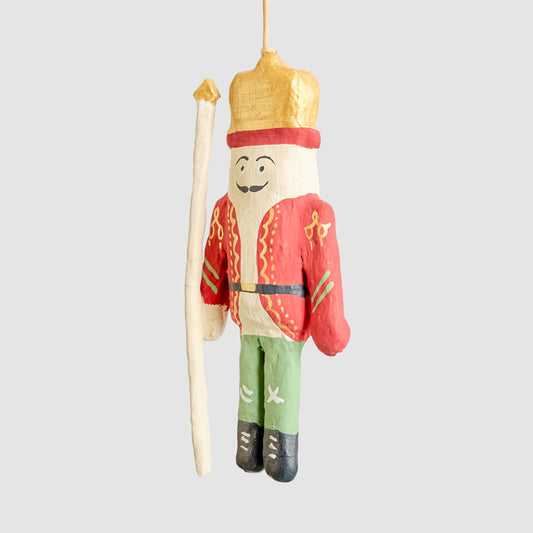 Mache Hanging Nutcracker Red