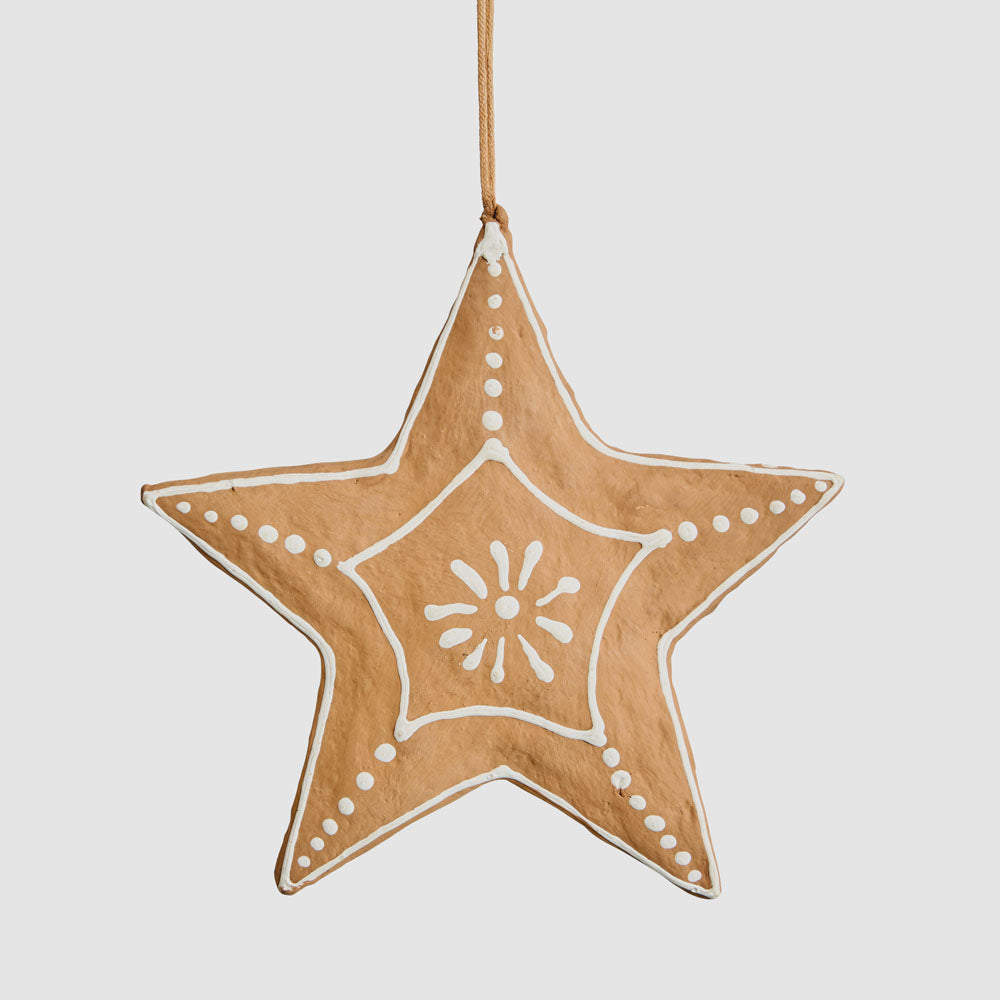 Mache Hanging Gingerbread Star