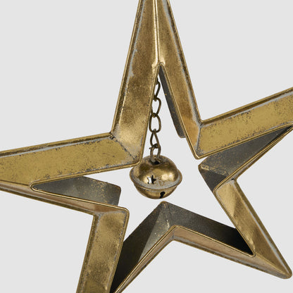 Golden Hanging Star with Bell Large