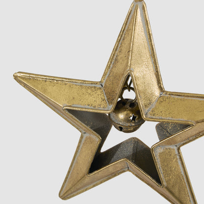 Golden Hanging Star with Bell Small