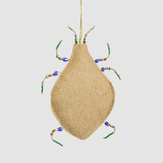 Maharajah Beaded Beetle Decoration Green