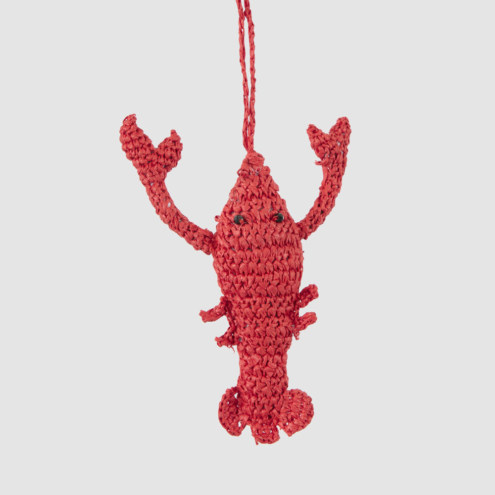 Handmade Crochet Lobster Decoration Red