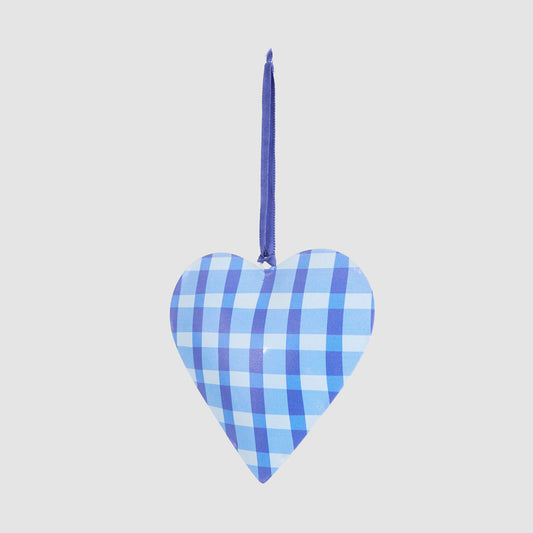 Joy Hand Painted Heart Tree Decoration Blues