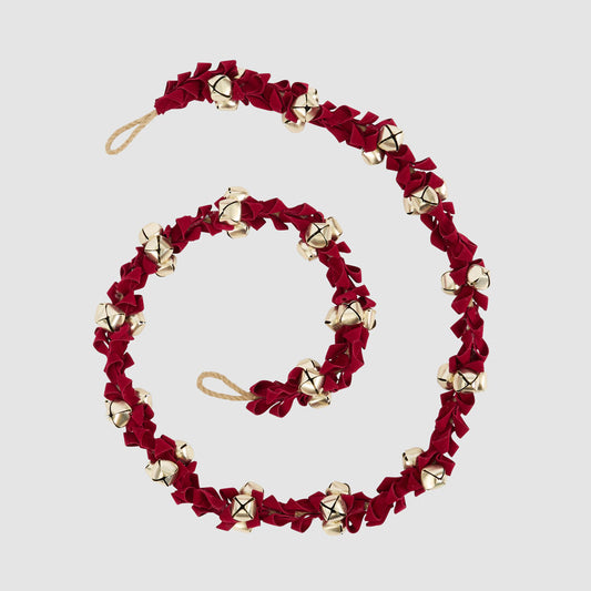 Liberty Red Velvet & Gold Bell Garland