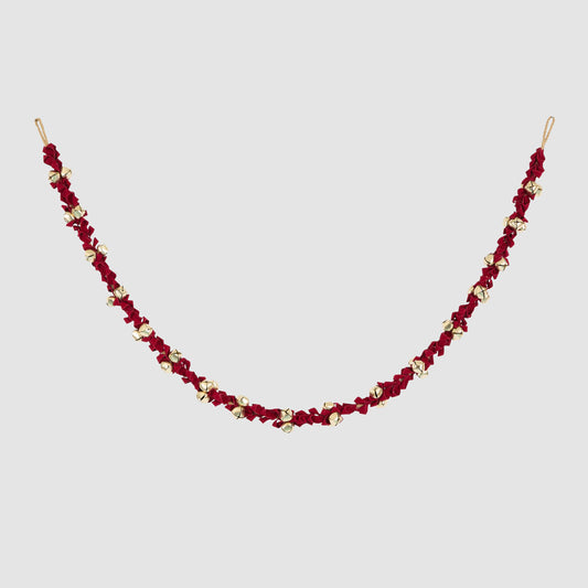 Liberty Red Velvet & Gold Bell Garland