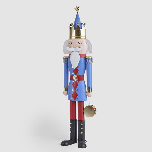 Antique Nutcracker w. Drum Blue & Red
