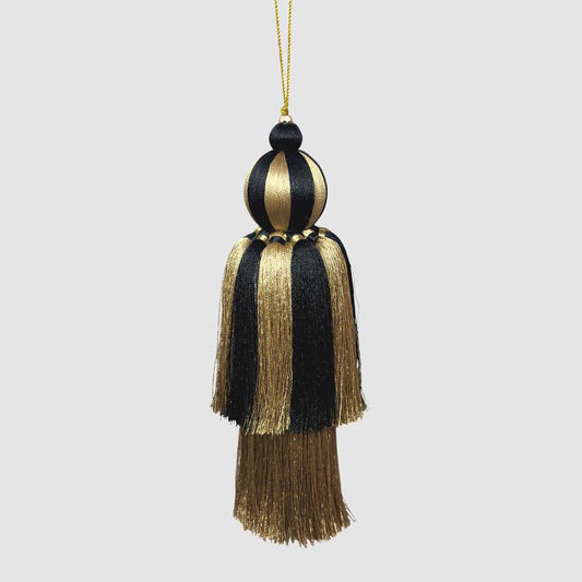 Silk Tassel Decoration Black & Gold