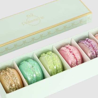 Patisserie Macaroon Decorations Box of 6 Duck Egg Blue