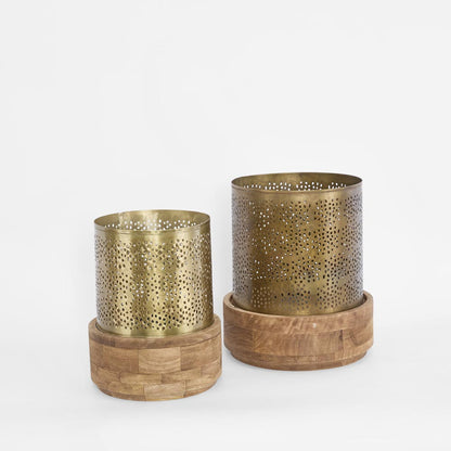 Siena Hurricane Candle Holder Large Antique Brass
