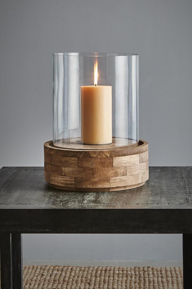 Amalfi Hurricane Candle Holder Large Glass Natural