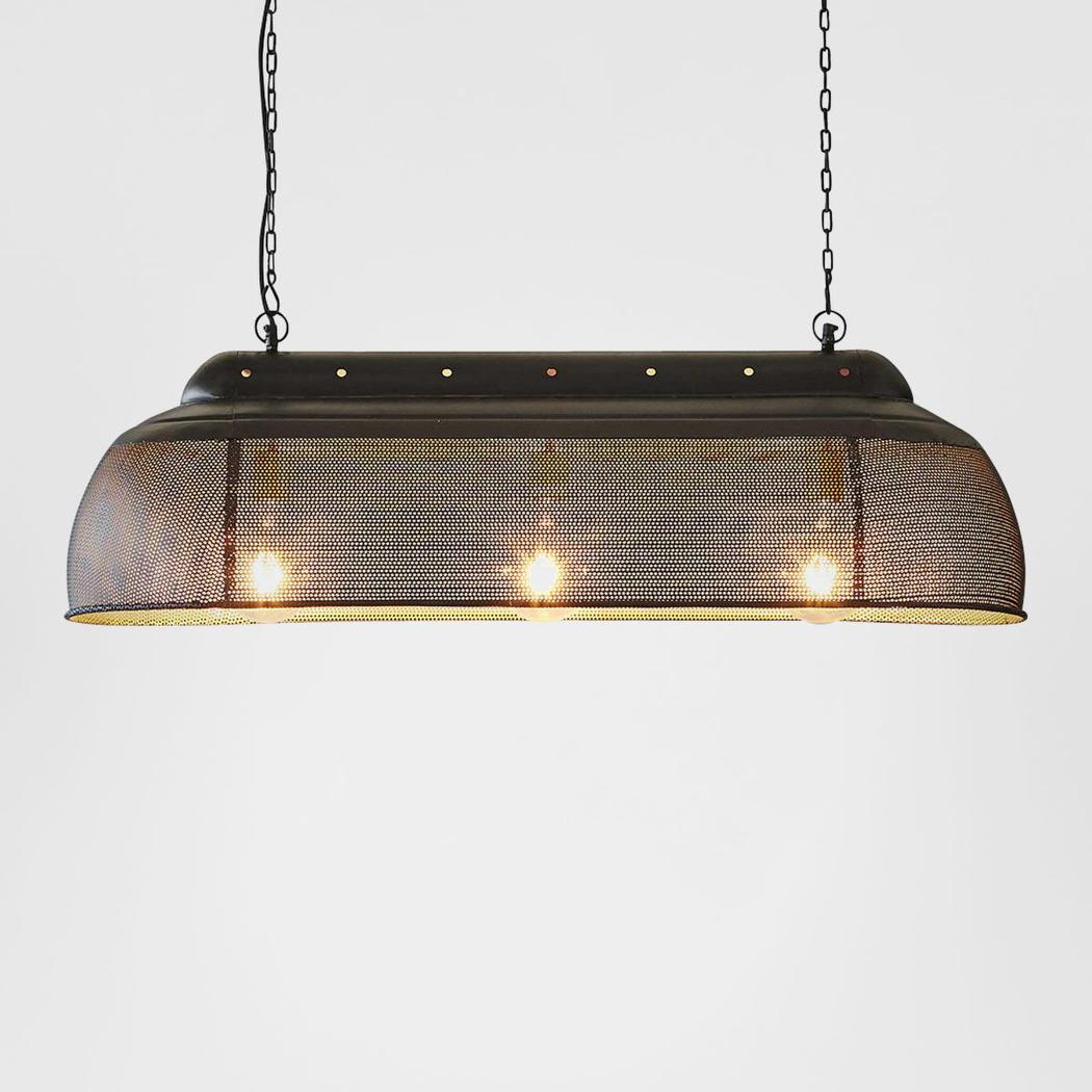 Riva Ceiling Pendant Long Matt Black and Gold