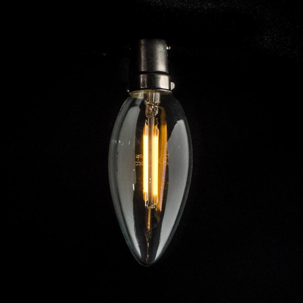 C35 Candle LED Filament - Clear Glass - 3W B15 2200k