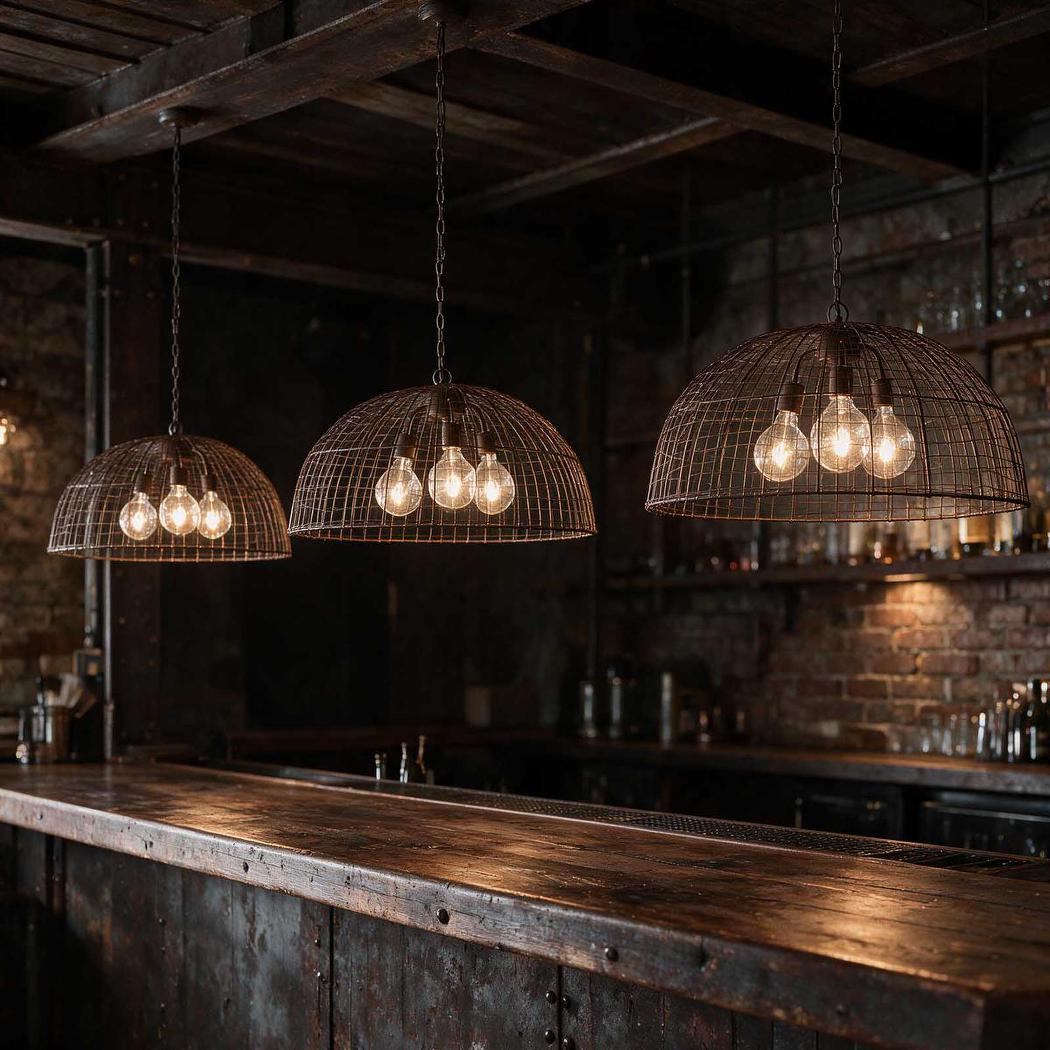 Cray Dome Ceiling Pendant Antique Copper
