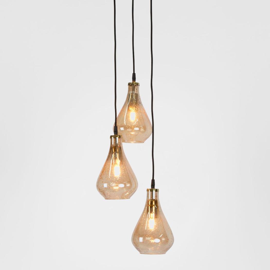 Lustre Teardrop Cluster Ceiling Pendant Pale Gold