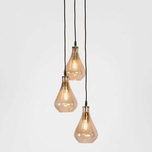 Lustre Teardrop Cluster Ceiling Pendant Pale Gold