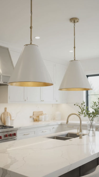 Monte Carlo Ceiling Pendant Small White and Brass