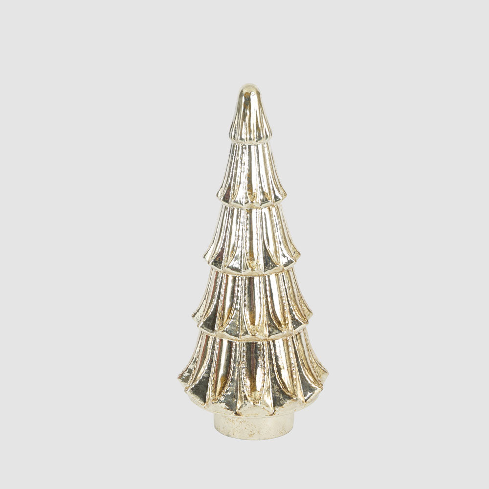 Layered Golden Glass Cone Tree Small