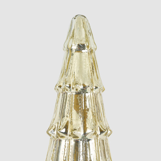 Layered Golden Glass Cone Tree Large