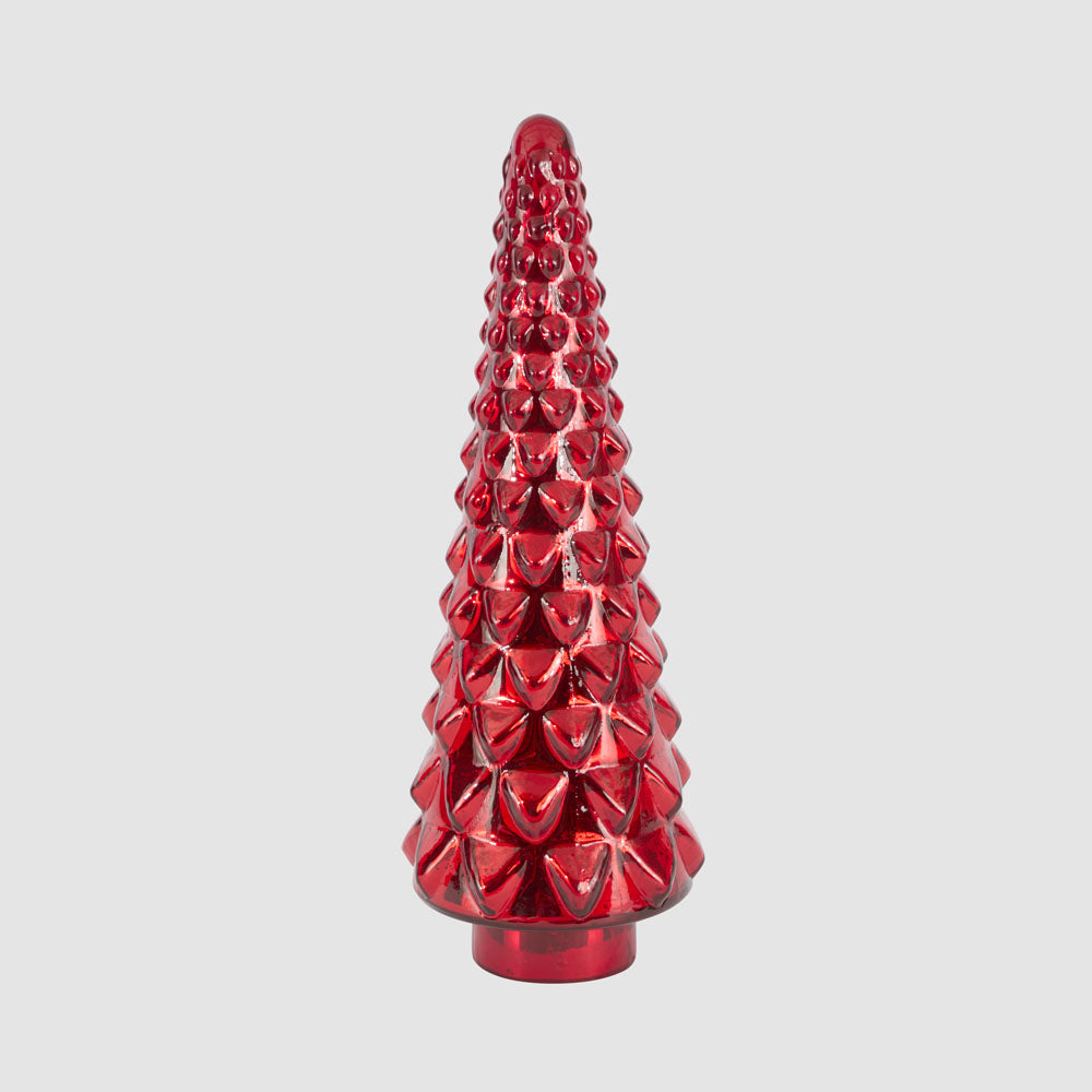 Layered Glass Cone Tree Large Red
