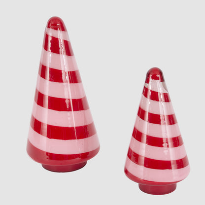 Ciao Bella Red & Pink Glass Cone Tree Large
