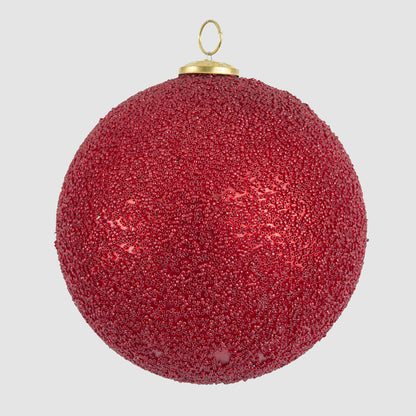 Scarlet Beaded Glass Bauble Large