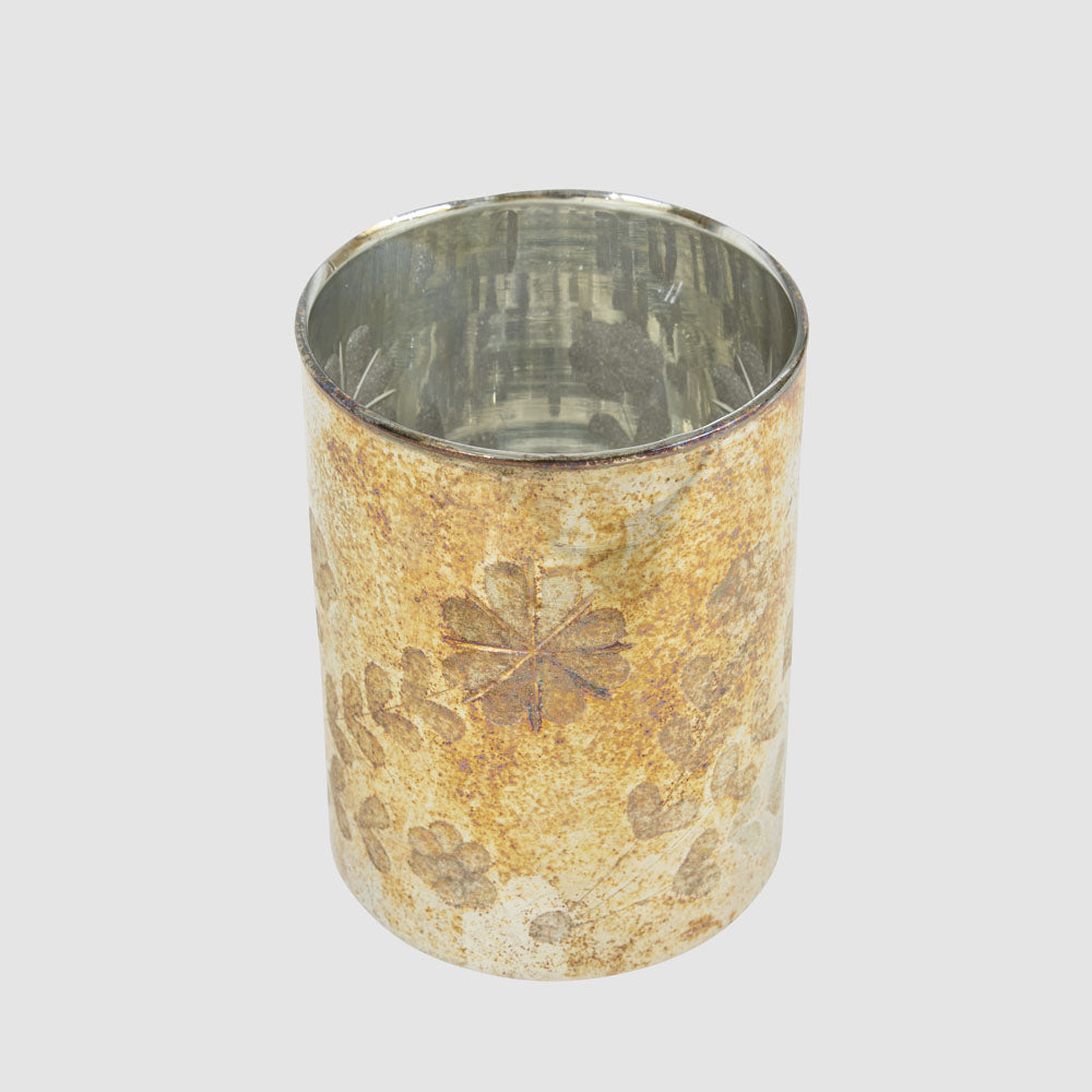 Antique Mercury Glass Candle Holder Large
