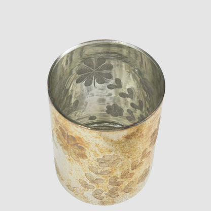 Antique Mercury Glass Candle Holder Large