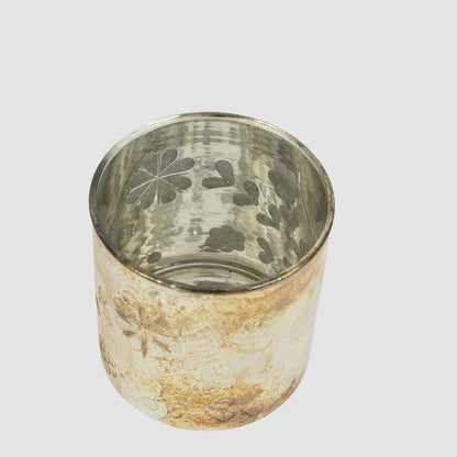 Antique Mercury Glass Candle Holder Small